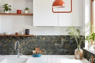 AthensPortoroMarblekitchenwallmosaic166 AthensPortoroMarblekitchenwallmosaic166